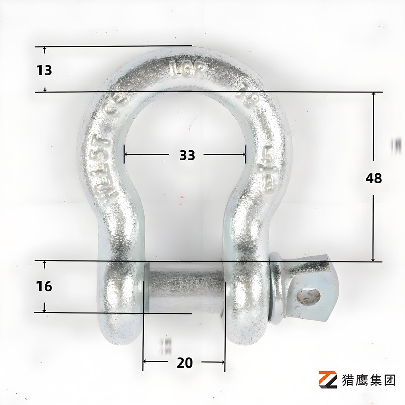 T8级D型卸扣规格型号尺寸一览表